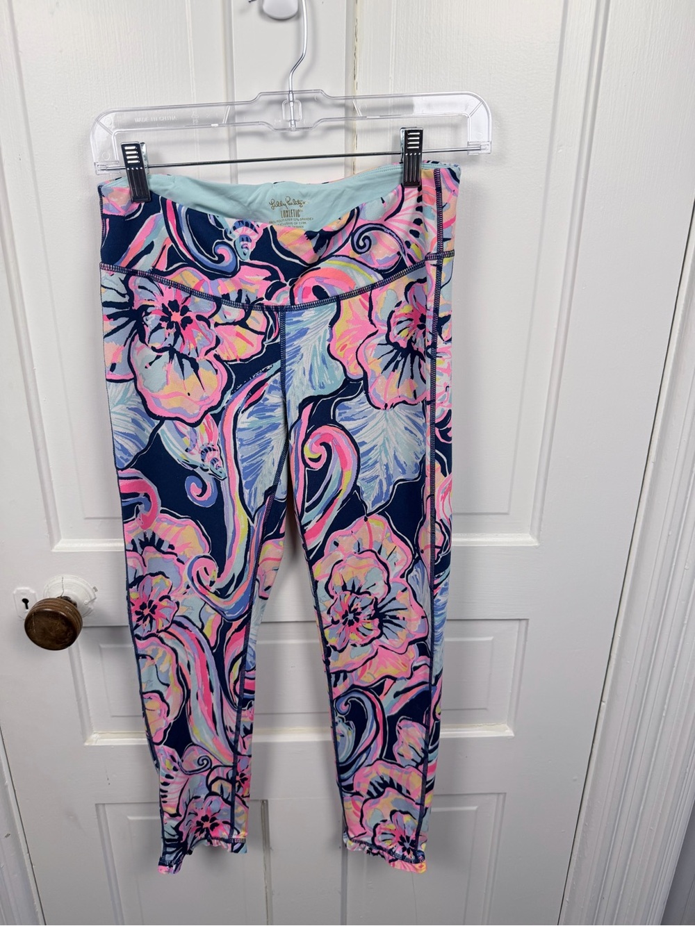 Lilly Pulitzer Navy, Pink & Light Blue Floral Leggings